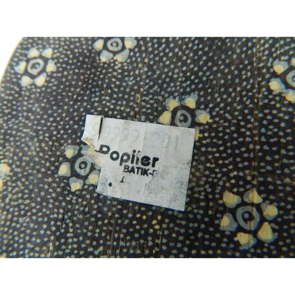 Poplier Batik Fabric Wood Mask Trinket Box Container Indonesian Eclectic - Picture 8 of 15